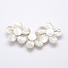 Natural White Shell Mother of Pearl Shell Flower Big Pendants SSHEL-J034M-11-2