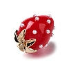 Strawberry Brass Acrylic Pendants OACR-R006-02G-02-2