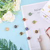 10Pcs 5 Styles Natural Green Aventurine & Rose Quartz & Lapis Lazuli & Amethyst & Carnelian Pendants PALLOY-GO00028-4