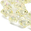 Full Rainbow Plated Electroplate Transprarent Glass Beads Strands EGLA-G037-07A-FR01-3
