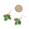 304 Stainless Steel Leaf Dangle Earrings EJEW-MZ00622-4