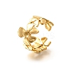 Flower 201 Stainless Steel Open Cuff Ring for Women LS-RJEW-A053-02D-G-2