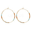 Handmade Glass Seed Beads Hoop Earrings HQ0649-4-1