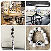 Printed Wood European Beads WOOD-TA0002-66-9