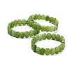 Oval Natural Malaysia Jade Beaded Stretch Bracelets G-P589-02A-06-4