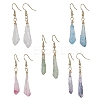 Dyed Natural Quartz Crystal Dangle Earrings EJEW-JE05487-1