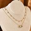 304 Stainless Steel Stackable Double Layer Necklaces NJEW-S435-03G-A-2
