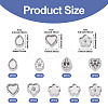 18Pcs 9 Styles 304 Stainless Steel European Bead Rhinestone Settings STAS-TA0003-15-3