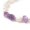 Glass Butterfly Charm Bracelet with Clear Cubic Zirconia BJEW-JB08640-03-5