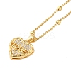 Brass Micro Pave Clear Cubic Zirconia Pendant Necklaces for Women LS-NJEW-S429-05G-03-1