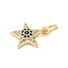 Brass Micro Pave Cubic Zirconia Charms KK-U056-41G-2