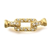 925 Sterling Silver Micro Pave Clear Cubic Zirconia Fold Over Clasps STER-U006-07G-1