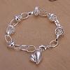  Brass Heart Charm Bracelets For Women BJEW-BB12508-1