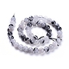 Natural Tourmalinated Quartz/Black Rutilated Quartz Beads Strands X-G-E558-04-8mm-2