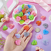 100Pcs Printed Opaque Resin Cabochons CRES-TA0001-71-6