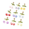 18Pcs 9 Colors Campanula Glass Pendant Decoration HJEW-FS00037-3