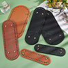 6Pcs PU Leather Oval Long Bottom for Knitting Bag FIND-PH0004-68-5