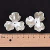3-Petal Flower ABS Plastic Imitation Pearl Bead Caps OACR-R016-05-4