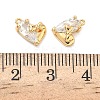 Brass Micro Pave Cubic Zirconia Heart with Bowknot Charms KK-A281-05G-3