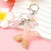 Resin & Acrylic & Faux Suede Tassel Keychain KEYC-YW00123-24-1