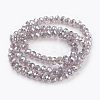 Electroplate Glass Beads Strands GLAA-K027-PL-A01-2