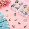 80Pcs 8 Styles Tibetan Style Alloy Flower Connector Charms TIBE-YW0001-33-5