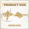 2Pcs Brass Micro Pave Grade AAA Cubic Zirconia Charms ZIRC-LP0001-34-2