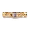 Brass Micro Pave Cubic Zirconia Fold Over Clasps KK-U037-43G-02-1