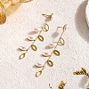 Fringed Plastic Pearl Leaf Stud Earrings for Elegant Ladies Party Jewelry NT4141-2