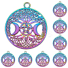 8Pcs Rainbow Color Alloy Pendants FIND-LP0001-39-1