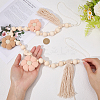Wooden Banners with Flower Tassels Pendant Hanging Bunting FIND-WH20019-93A-3