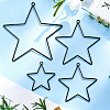 5 Styles Iron Star Ring for DIY Woven Net/Web with Feather IFIN-GF0001-67B-4