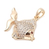 Brass Micro Pave Clear Cubic Zirconia Pendants KK-S388-10G-2