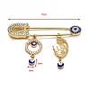 Evil Eye Charms Alloy Rhinestone Brooch PW-WG92254-02-1