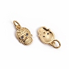 Golden Plated Brass Micro Pave Cubic Zirconia Charms ZIRC-L091-038B-1