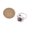 Planet Natural Amethyst Finger Rings RJEW-TA00165-03-3