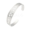 Non-Tarnish 304 Stainless Steel Triquetra/Trinity Knot Hollow Open Cuff Bangles BJEW-S154-02P-1