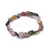 Natural Multicolor Tourmaline Stretch Beaded Bracelets BJEW-K213-C15-1