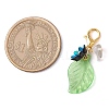 Leaf Acrylic & Flower Resin Pendant Decorations HJEW-JM02785-3