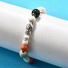 Porcelain Beads & Synthetic Howlite Beads Stretch Bracelets for Women LS-BJEW-D307-02B-1