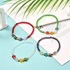 Star & Faceted Glass Beads Stretch Bracelet for Teen Girl Women BJEW-JB06932-2