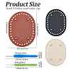3Pcs 3 Colors Oval PU Leahter Knitting Crochet Bags Bottom AJEW-CL0001-76-2