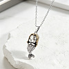 Duo Tone Alloy & Brass 3D Mermaid Pendant Necklaces for Women WGFCFC6-01-1