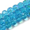 Electroplate Transparent Glass Beads Strands EGLA-A035-T10mm-L08-1