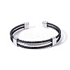 Braided 304 Stainless Steel Cuff Bangles for Men Women FS-WGA6616-03-1