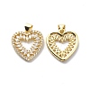 Brass Clear Cubic Zirconia Pendants KK-G446-09G-1