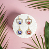 DICOSMETIC 8Pcs 4 Styles Evil Eye Brass Micro Pave Clear Cubic Zirconia Charms KK-DC0002-64-5