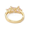 Rack Plating Brass Cubic Zirconia Cuff Rings for Women RJEW-M145-23G-B-3