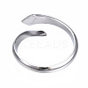 Non-Tarnish 304 Stainless Steel Snake Wrap Open Cuff Ring for Women RJEW-T023-76P-2