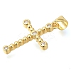 Brass Pave Clear Cubic Zirconia Pendants KK-M101-05G-06-2